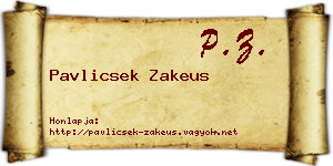 Pavlicsek Zakeus névjegykártya